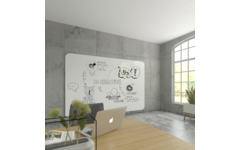 Whiteboard VisuWall met zwarte rand en afgeronde hoeken,  294 × 198 cm