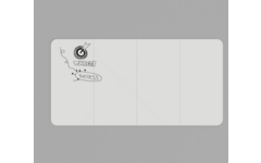 Whiteboard VisuWall met zwarte rand en afgeronde hoeken,  392 × 198 cm