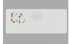 Whiteboard VisuWall met zwarte rand en afgeronde hoeken,  490 × 198 cm