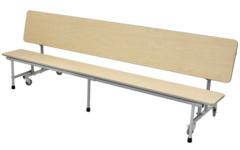 3-in1 tafel/zitbanken, H74 244cm x 74cm (zithoogte 42,5cm)