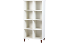 Kast met 4 x 2 kubussen en achterwand, wit, PT933