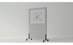 Akoestische whiteboard Silva, 200 x 120 cm, Lichtgrijs, verrijdbaar