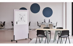 Akoestische whiteboard Silva, 200 x 120 cm, Lichtgrijs, verrijdbaar