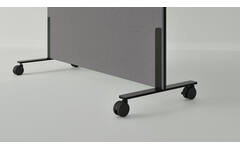 Akoestische whiteboard Silva, 200 x 120 cm, Donkergrijs, verrijdbaar