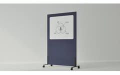 Akoestische whiteboard Silva, 200 x 120 cm, Blauw, verrijdbaar