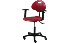 Leidsterstoel PUR rood met armleuning