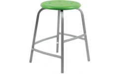 Taboeret 50H verspr. steunen frame RAL9006 zitting PUR groen