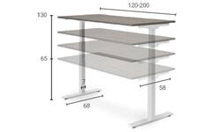 Bureau Flex 3+, Oak medium, onderstel Shadow grey, 160x80 cm