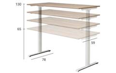 Bureau Flex 3+, Lindberg eiken, onderstel wit, 120x80 cm