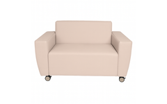Bank Rolo 1,5-zits Loveseat, geremde wielen, stof 8x 32M1983 kiezelbeige