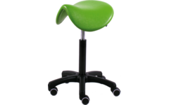 Zadelstoel neig- en verstelbaar van 52 t/m 67 cm, PUR groen, voet zwart