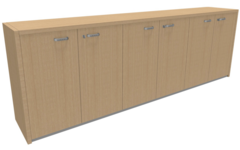 Kast Q4 258x45x134 cm, met top 30 mm, plint,soft close en zijwanden