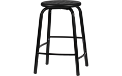 Taboeret zithoogte 60, frame zwart, zitting zwart (PUR)