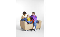 Bank Rolo 1,5-zits loveseat, geremde wielen, stof 7x 32M1709 classic java