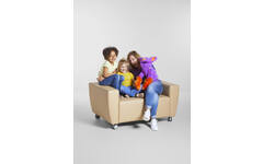 Bank Rolo 1,5-zits loveseat, geremde wielen, stof 7x 32M1709 classic java