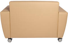 Bank Rolo 1,5-zits loveseat, geremde wielen, stof 7x 32M1709 classic java