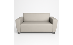 Bank Rolo 2-zits, geremde wielen, kleur 8x,  32m1632 zilvergrijs