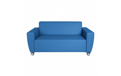 Bank Rolo 2-zits, geremde wielen, stof 8x 32M4122 trend blauw
