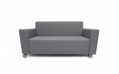 Bank Ray 2-zits, 4 geremde wielen, stof 7x 32M1566 grijs
