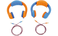 Safe 'n Sound hoofdtelefoon blauw, met afneembare textiel kabel