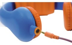Safe 'n Sound hoofdtelefoon blauw, met afneembare textiel kabel