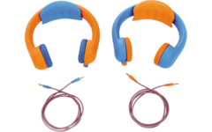 Safe 'n Sound hoofdtelefoon set van 6 st. (blauw/oranje) + 3 extra kabels