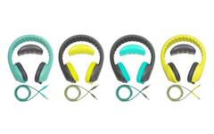 Safe 'n Sound hoofdtelefoon set van 6 st. (aqua/lime) + 3 extra kabels