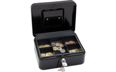 Geldkoffer met slot 20 x 16 x 9 cm zwart
