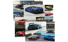 Miniposters 1044 sportwagens, 4 motieven, 20 stuks
