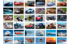 Beloningsstickers 440 voer-, vaar- en vliegtuigen, 36 mot, 720 st