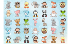 Beloningsstickers 412 knuffeldieren, 35 motieven, 700 stuks