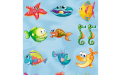 Beloningsstickers 414 kleurige vissen, 48 motieven, 960 stuks