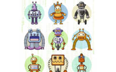 Beloningsstickers 416 Robots, 40 motieven, 720 stuks