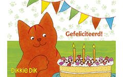 Miniposters Dikkie Dik gefeliciteerd 1112 4 motieven, 20 stuks