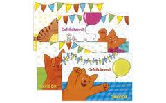 Miniposters Dikkie Dik gefeliciteerd 1112 4 motieven, 20 stuks