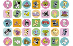 Beloningsstickers 146 Woezel & Pip 36 motieven, 720 stuks