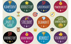 Beloningsstickers 153 Emoji aanmoedigingsteksten 36 motieven, 720 stuks