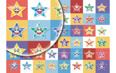 Beloningsstickers Lachende sterren 045, 48 motieven, 960 stickers