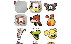 Krasstickers Vrolijke dierenkop 551 48 motieven, 720 stuks