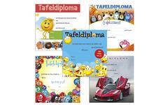 Tafeldiploma's snelbestelpak 2390 5 motieven, 50 stuks