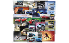 Miniposters Voertuigen/sport Mix 1104, 18 motieven, 18 stuks