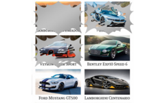 Krasstickers 585 sportcars, 36 motieven, 540 stuks