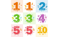Beloningsstickers tafel 1-5 + 10, 240 stickers