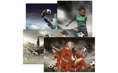 Miniposter 1089 Voetbalmeiden 4 motieven, 20 stuks