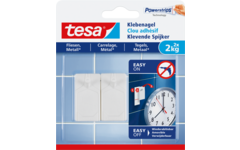 Klevende spijker Tesa powerstrips max 2 kg, 2 stuks