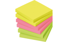 Memoblaadjes 75 x 75 mm briljant, 6 blok a 80 vel