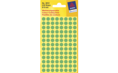 Etiketten rond groen 8mm, 416 stuks