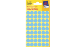 Etiketten rond blauw 12mm 270 stuks