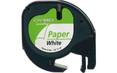 Lettertape papier wit 12 mm, Dymo LetraTag