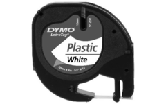 Lettertape plastic wit 12 mm, Dymo LetraTag
